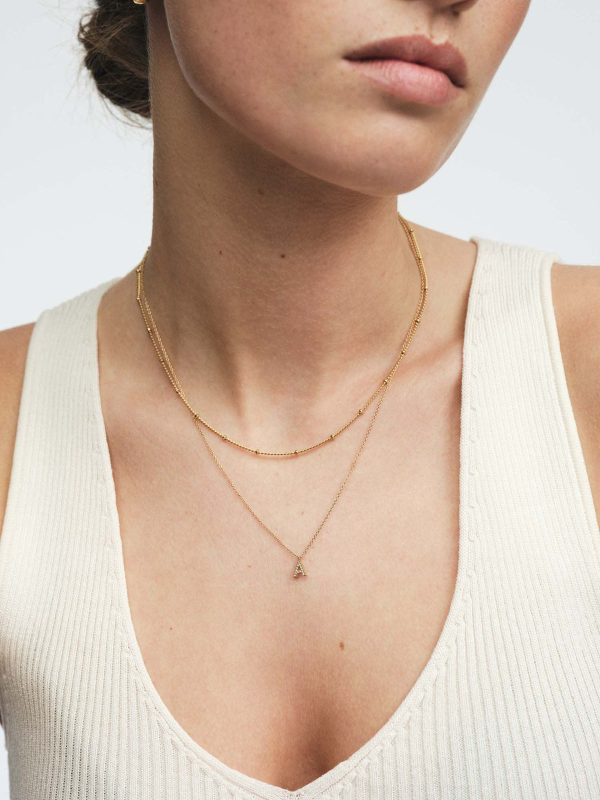Petite Stone Letter Necklace