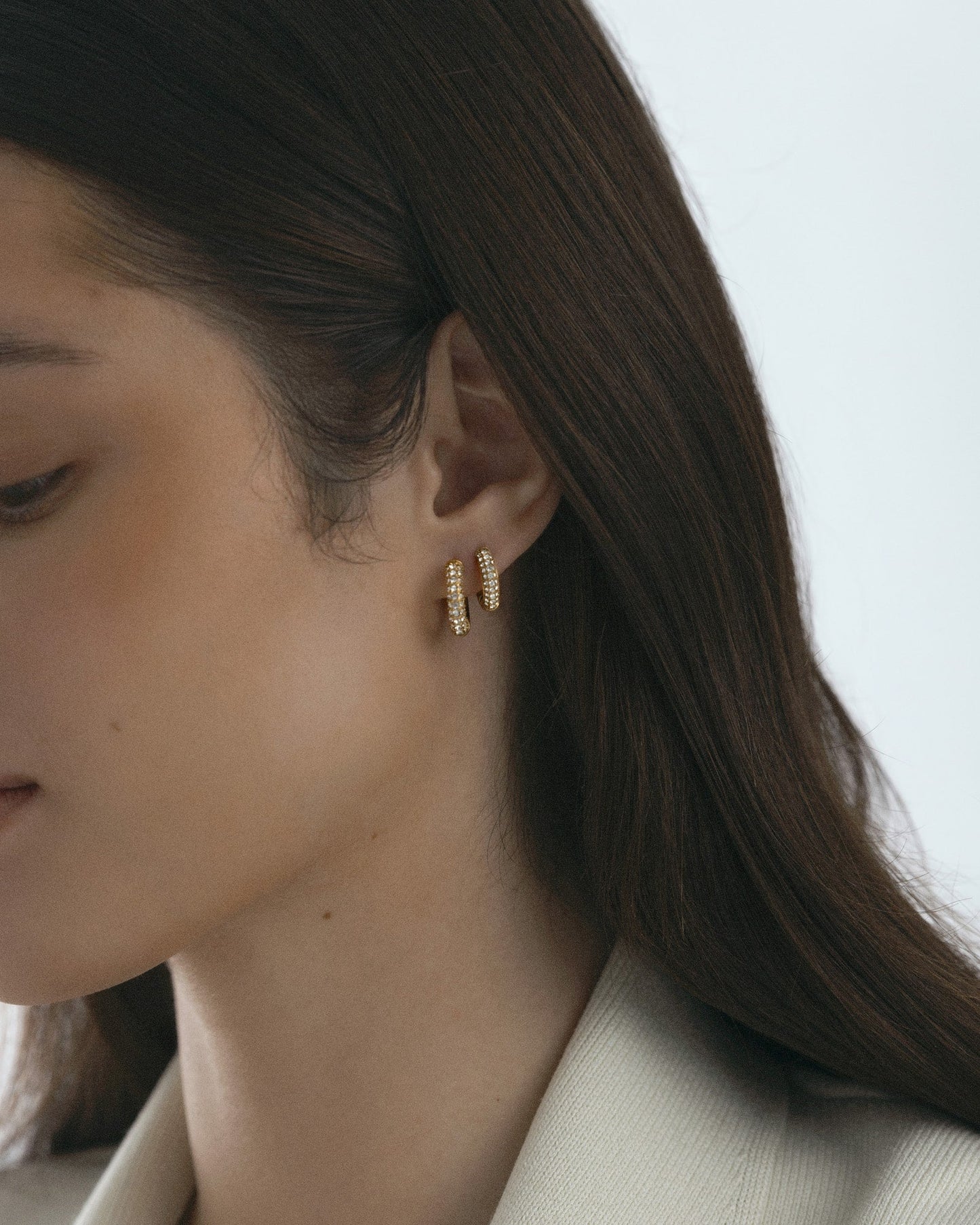 Pavé everyday small hoops
