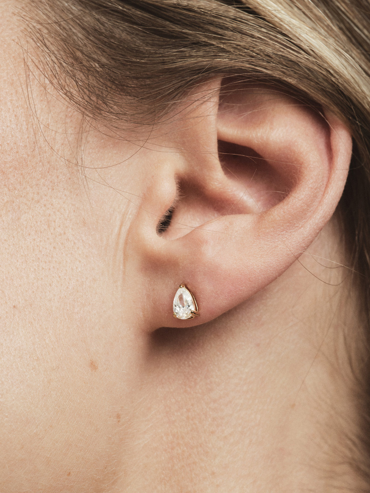 Belle White Medium Studs