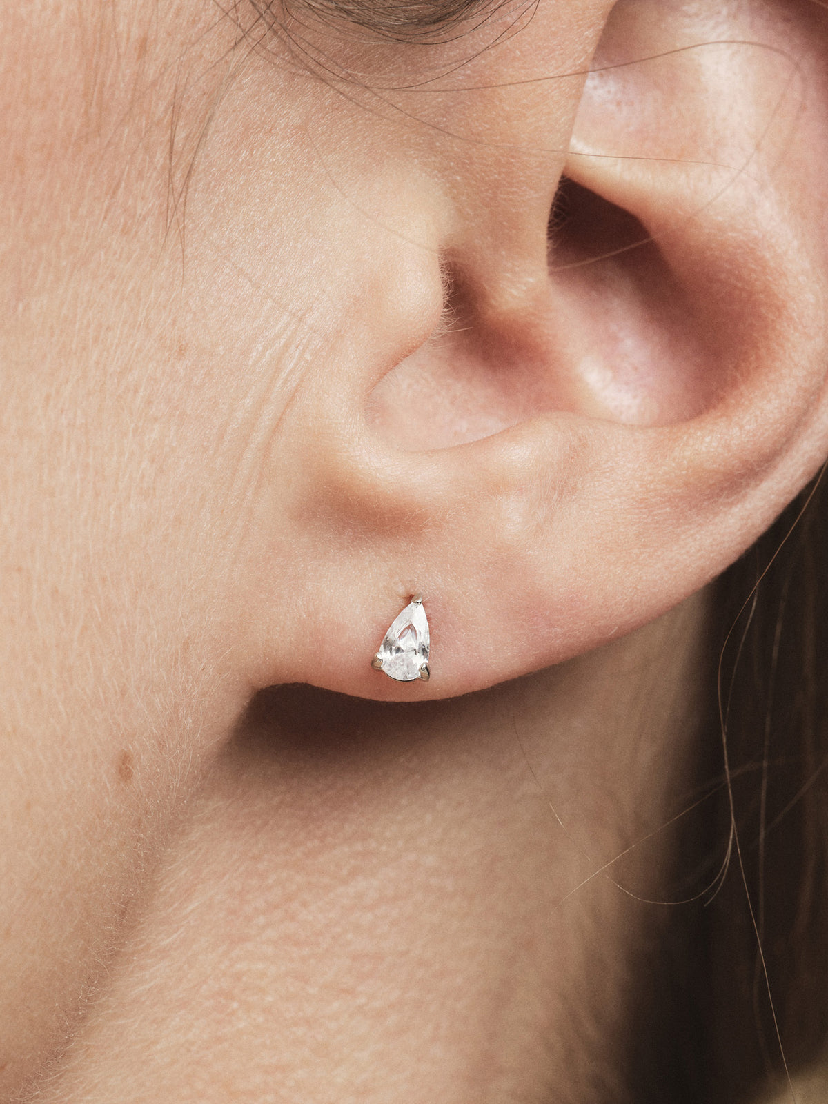 Belle White Small Studs
