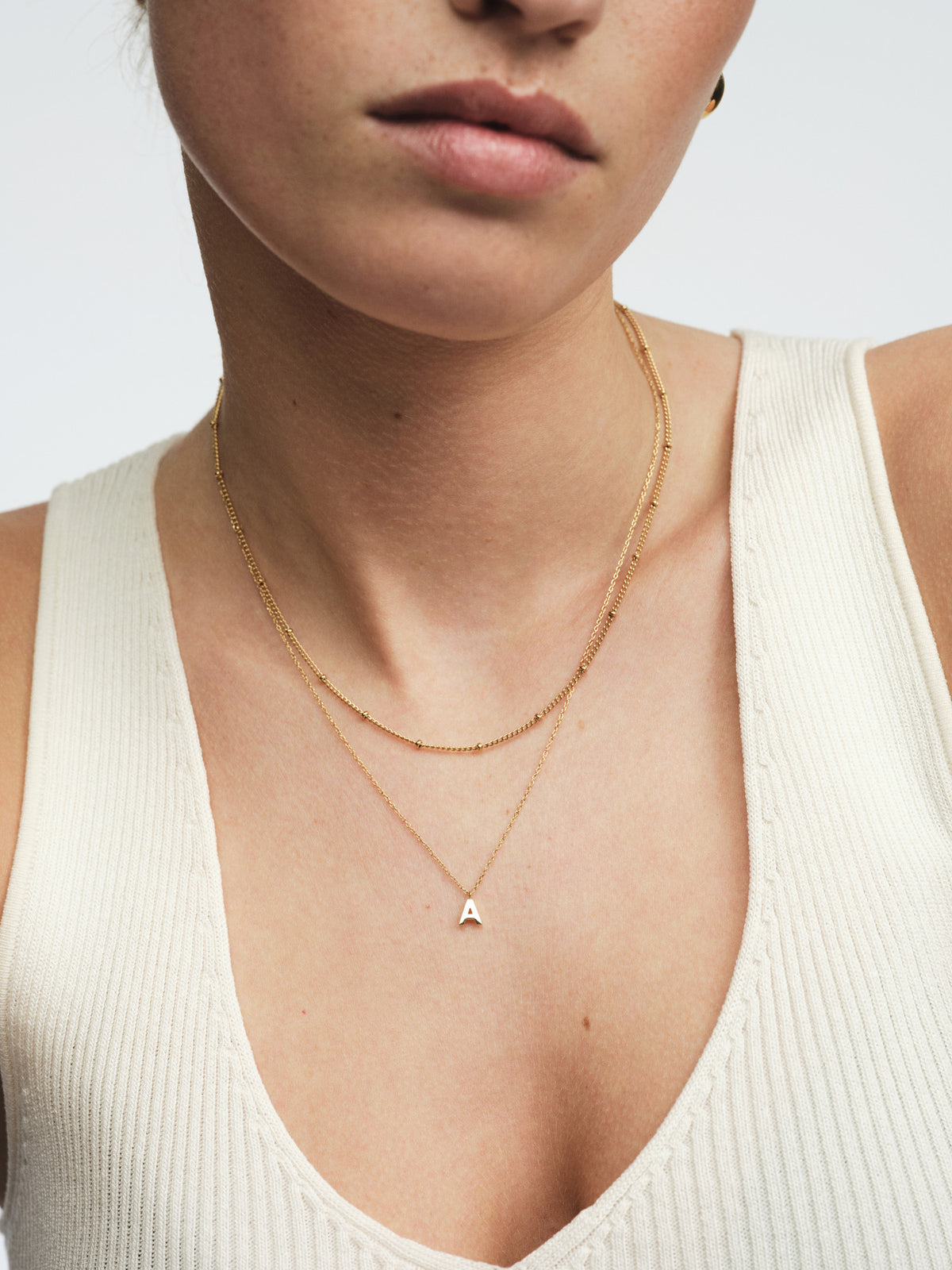 Petite Plain Letter Necklace