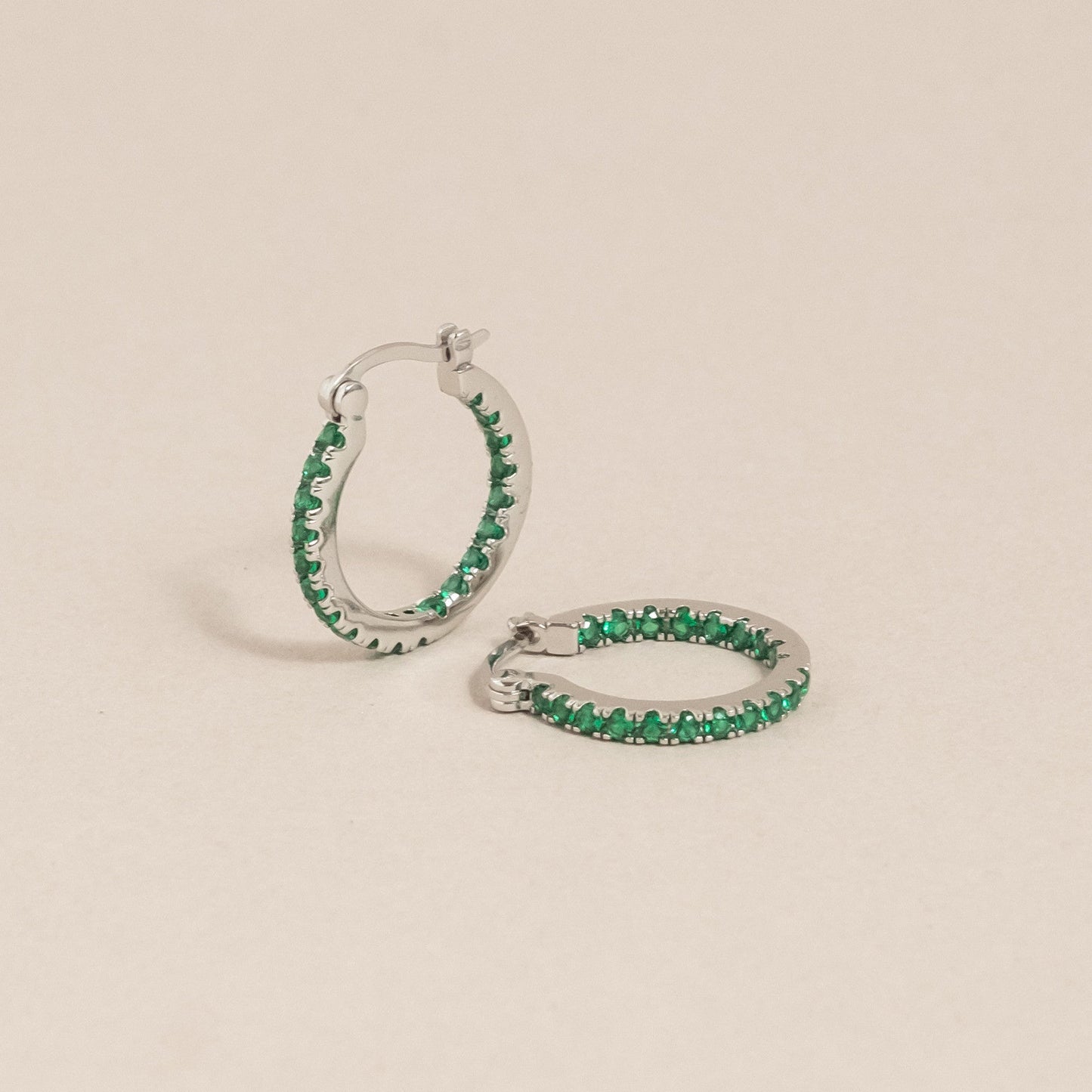 Lunar Earrings Silver/Green