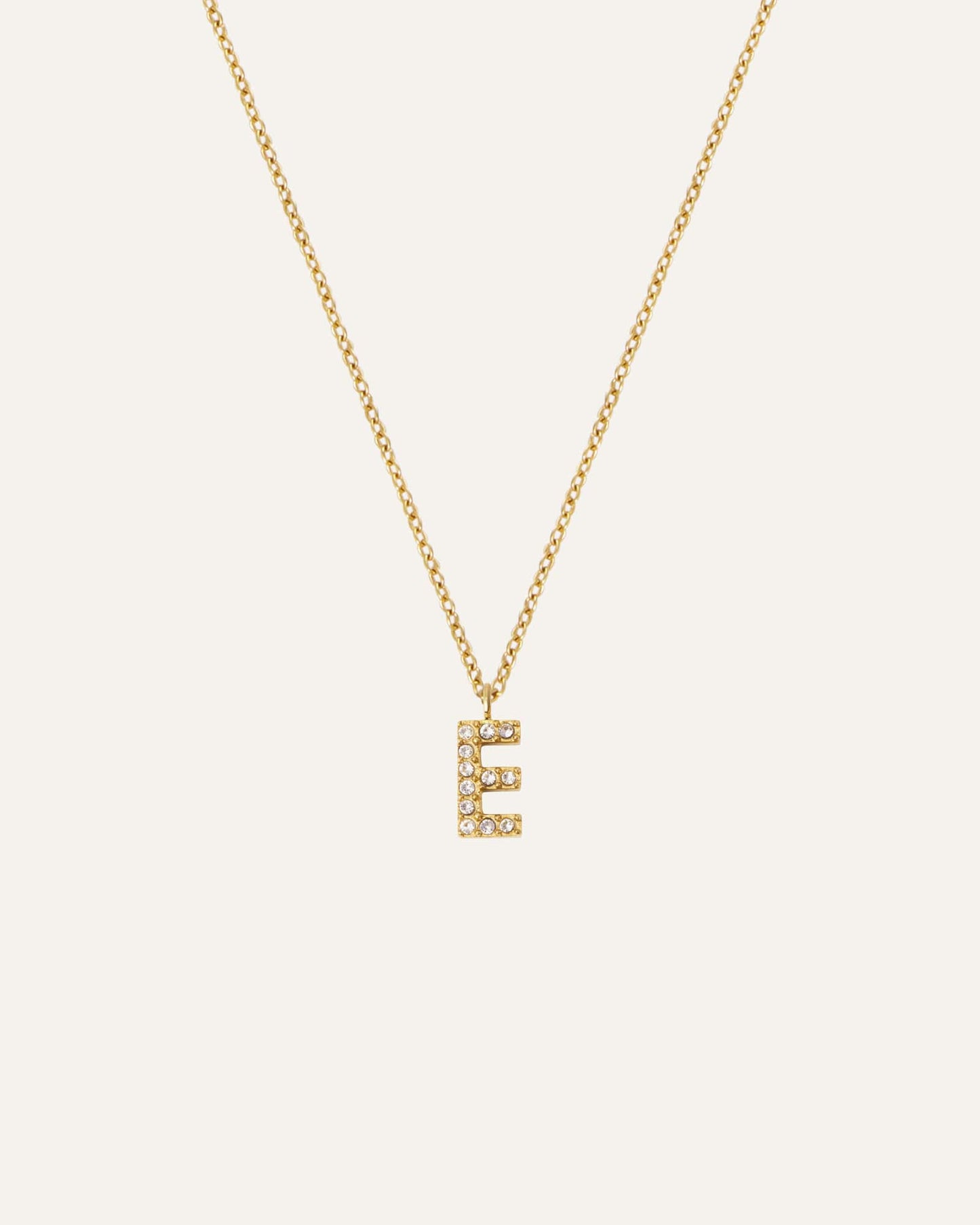 Petite Stone Letter Gold Necklace