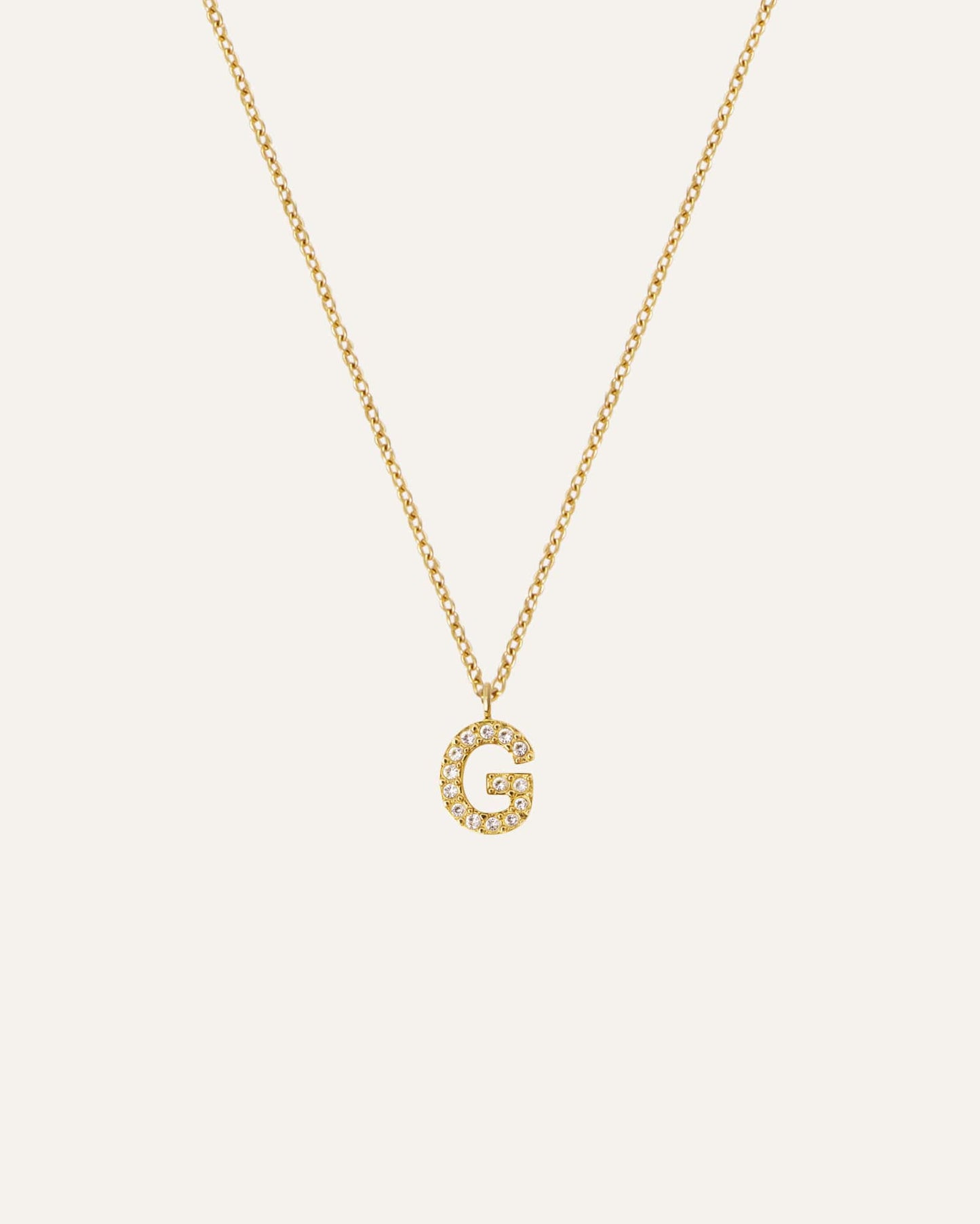 Petite Stone Letter Gold Necklace