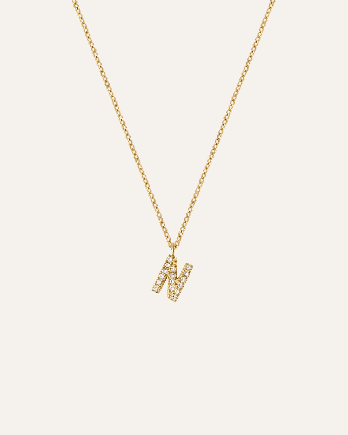 Petite Stone Letter Gold Necklace