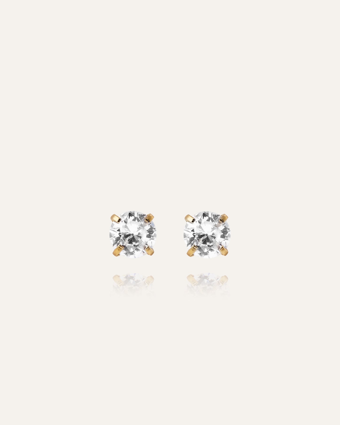 Jolie Gold Medium Studs - White