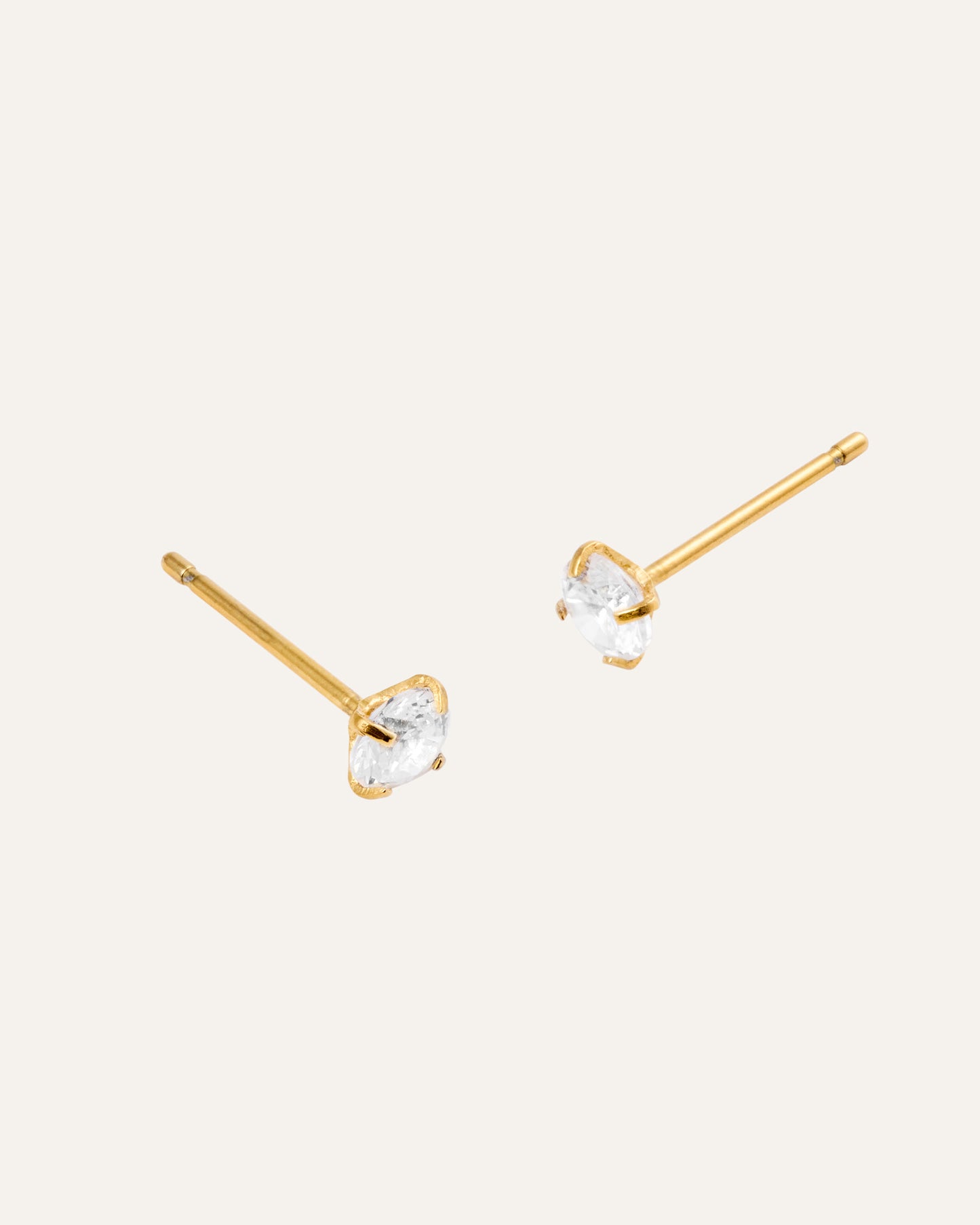 Jolie Gold Medium Studs - White