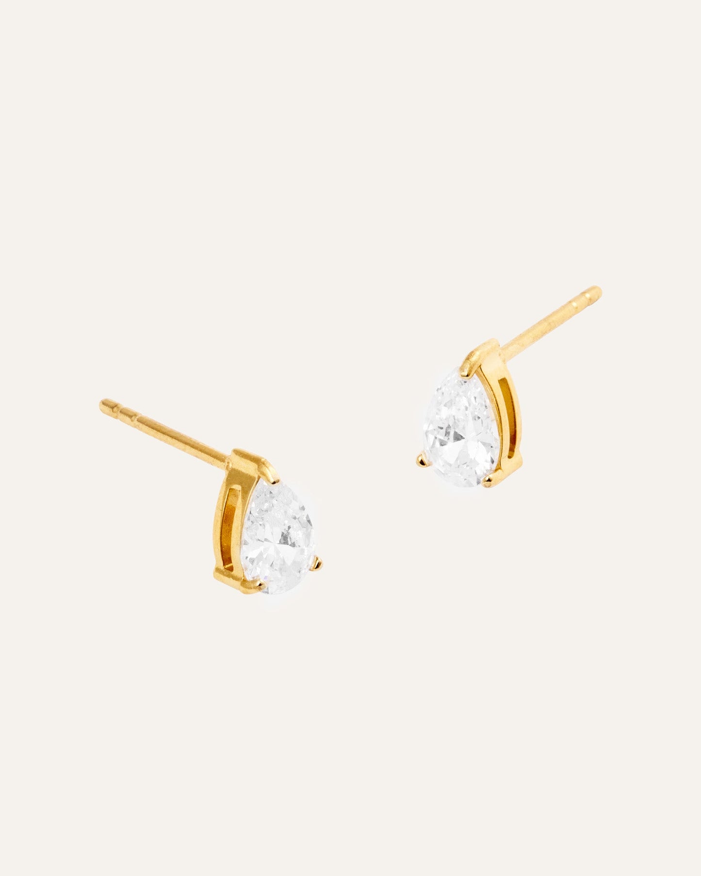 Belle White Medium Studs