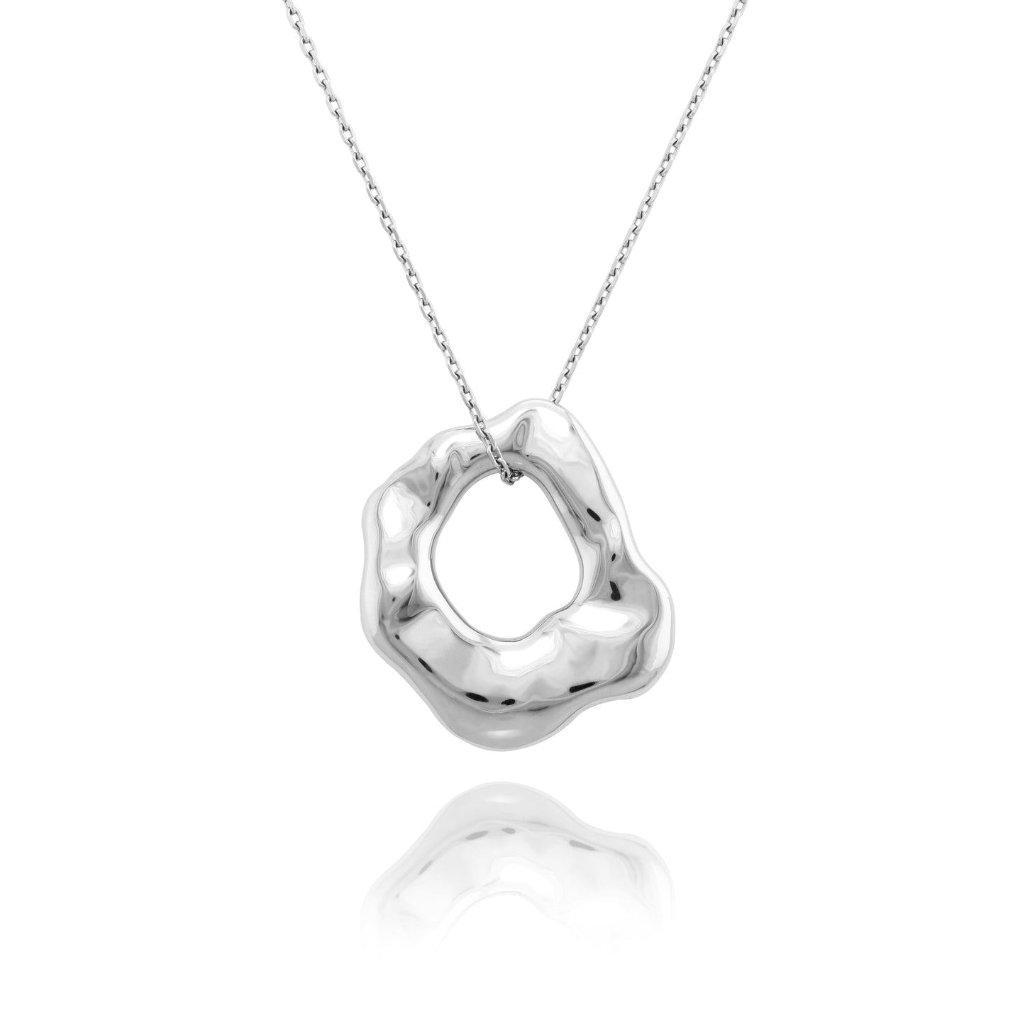 Hammered necklace silver