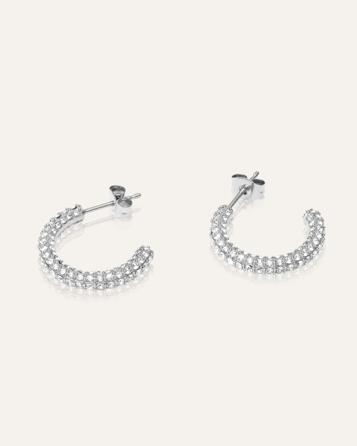 Pavé eternal large silver earrings