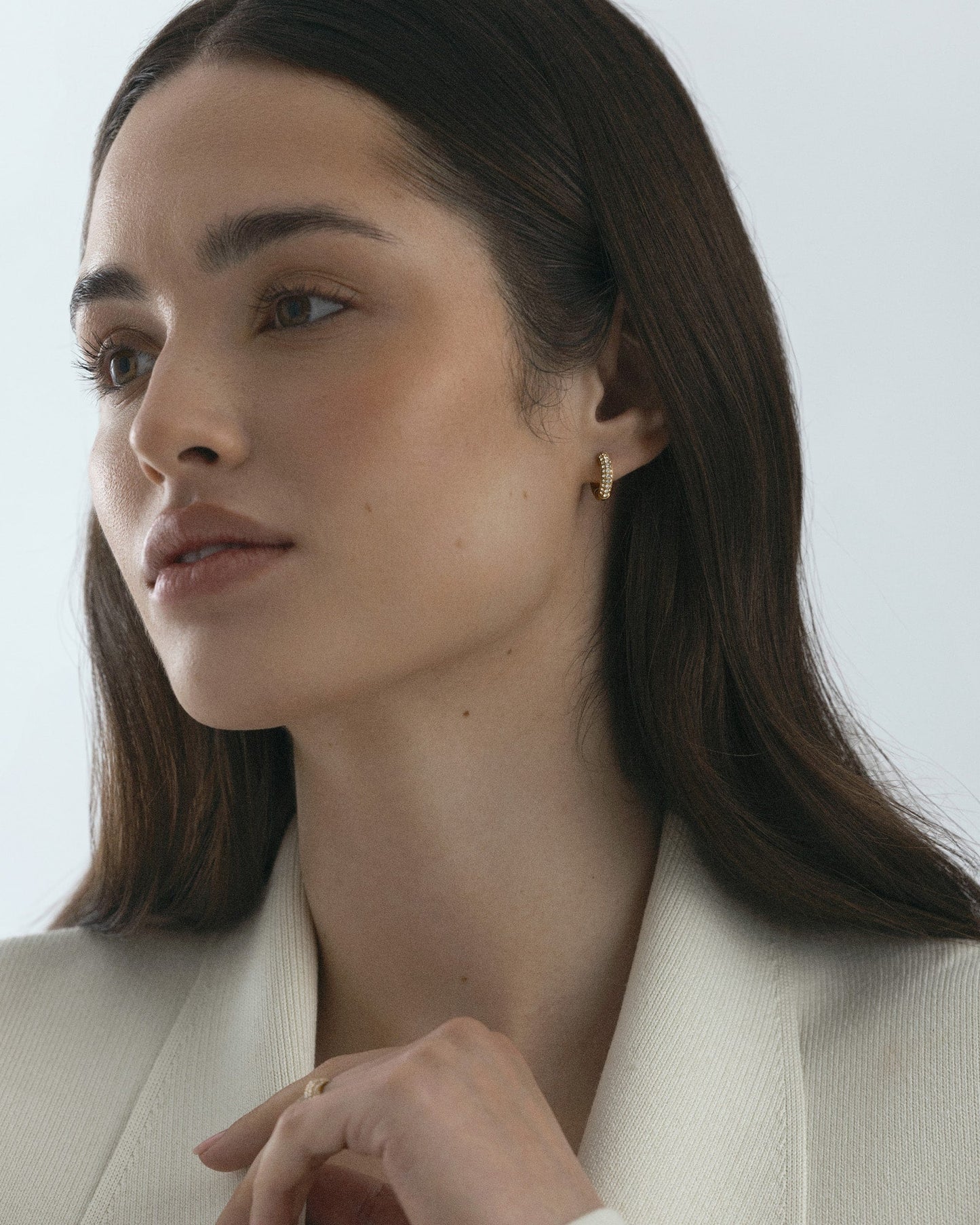 Pavé everyday small hoops
