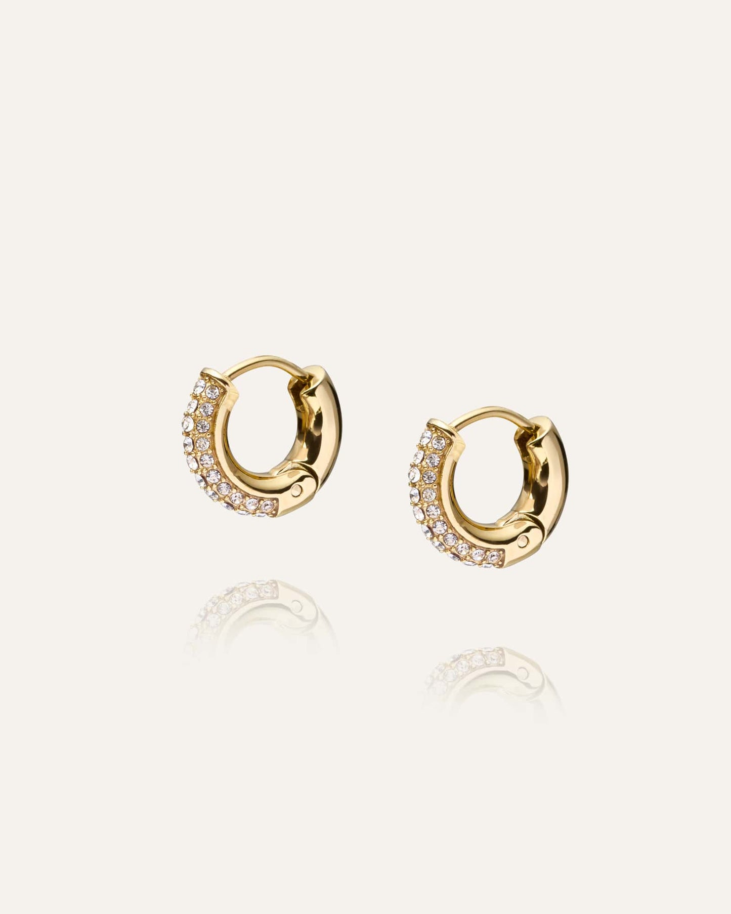 Pavé everyday small gold hoops