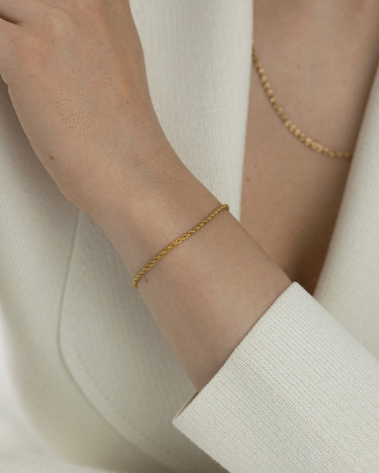 Thin Rope Bracelet Gold