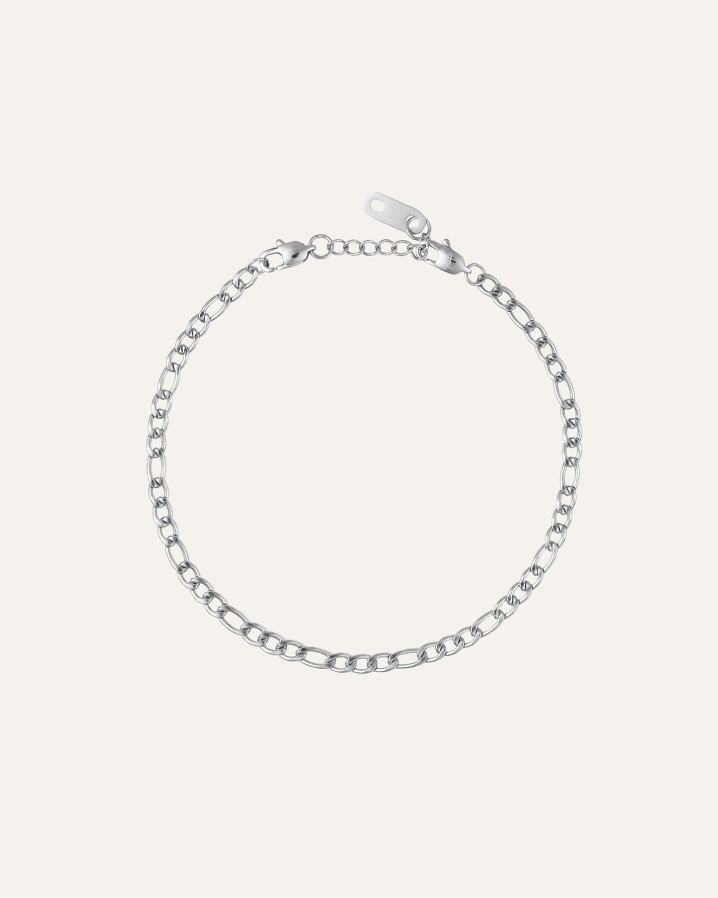 Thin Figaro Bracelet Silver