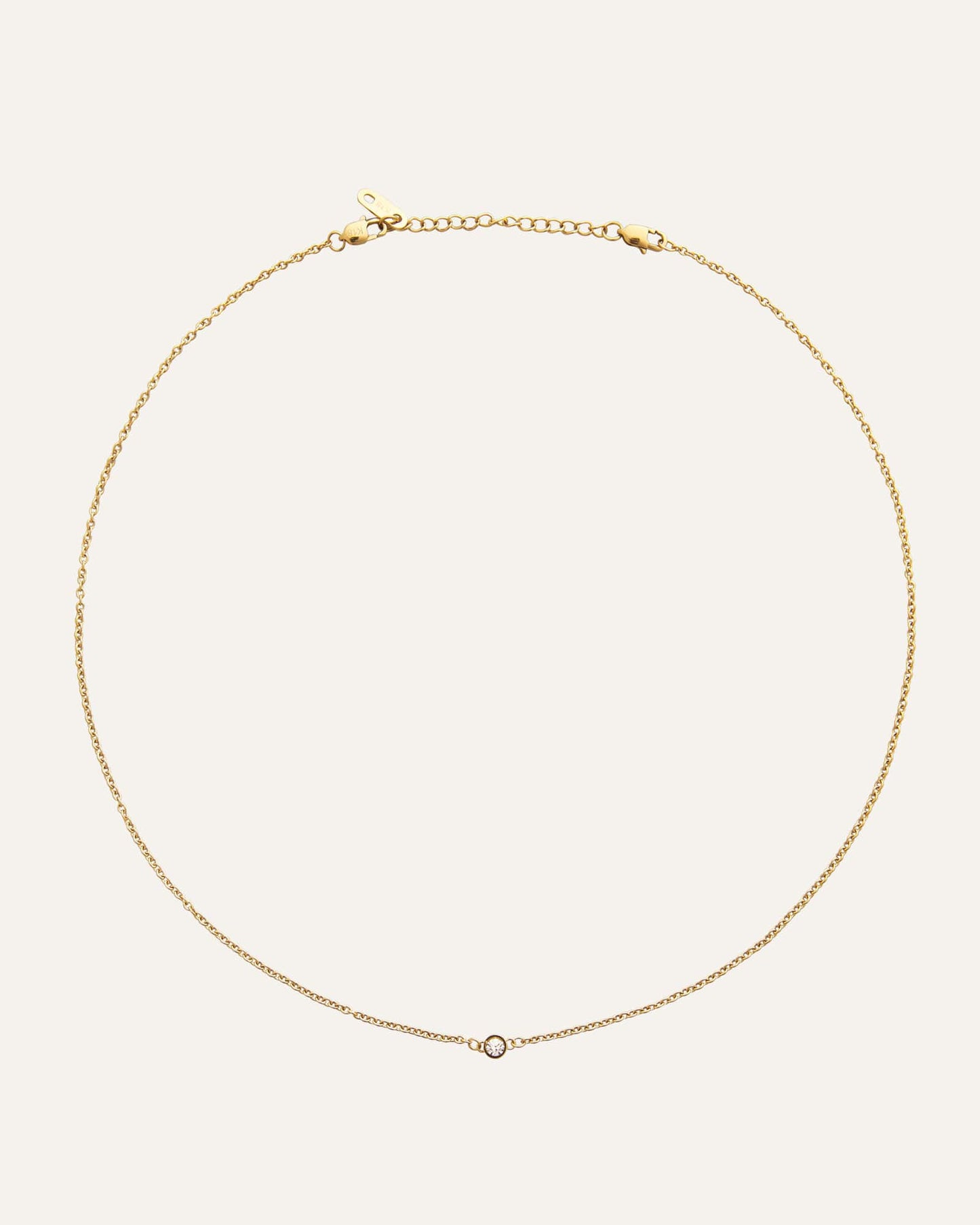 Thin diamond necklace gold